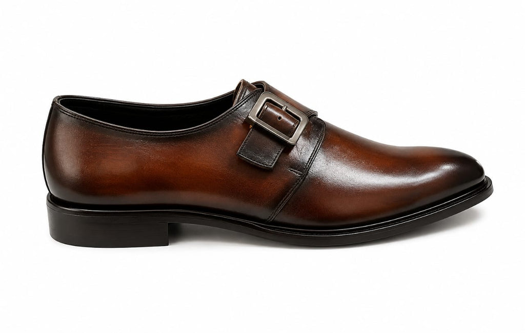 Premium Single Monk Strap Shoes – Genuine Leather (Formal Wear)
