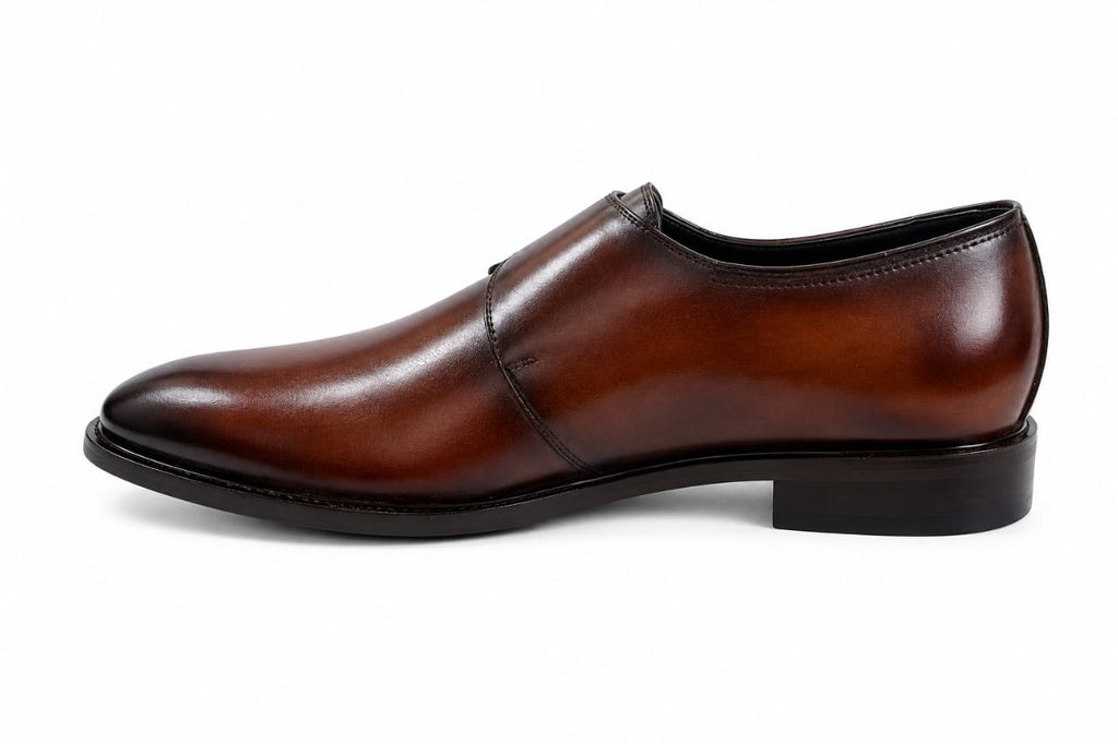 Premium Single Monk Strap Shoes – Genuine Leather (Formal Wear)