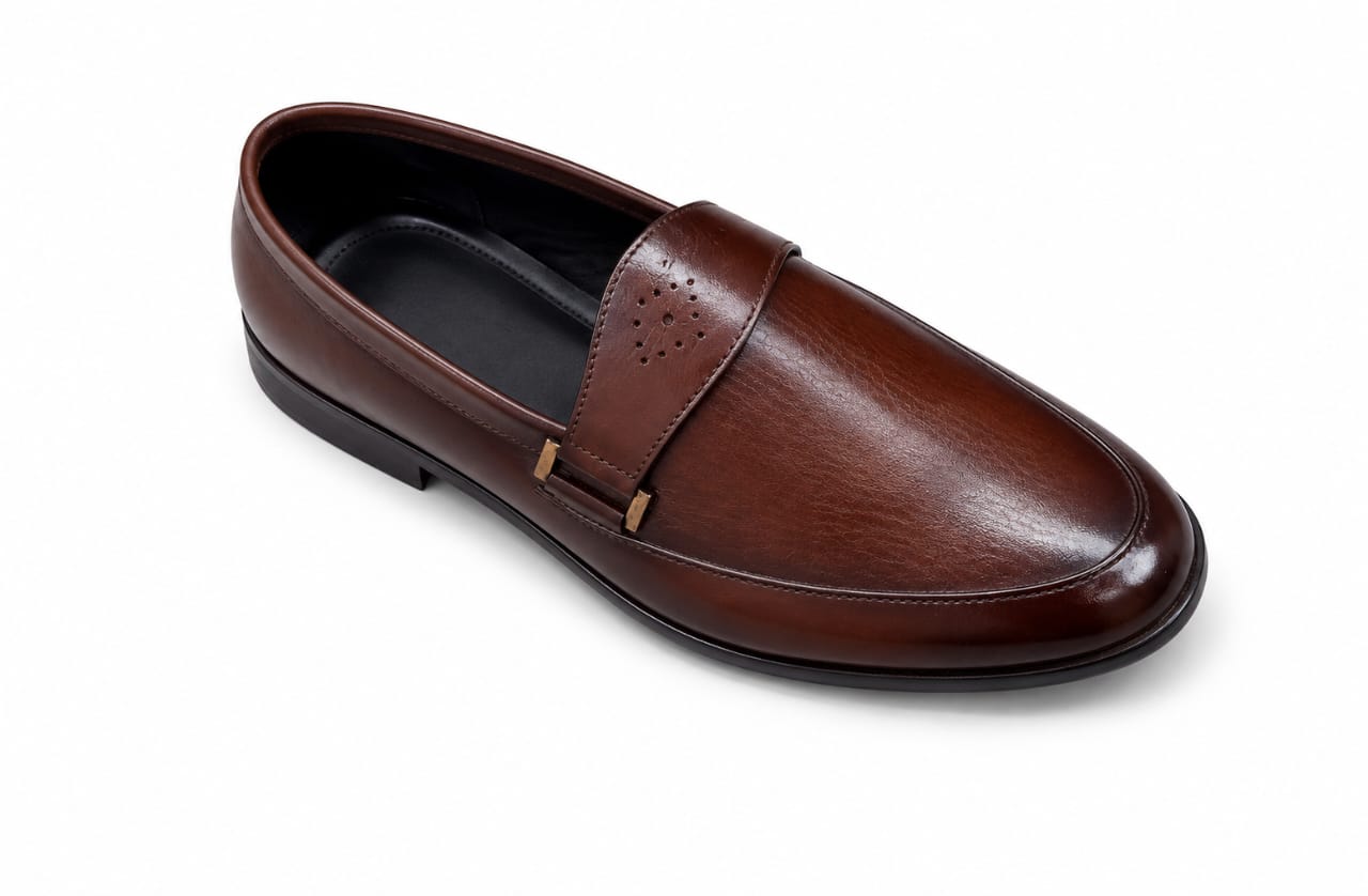 Handcrafted Brown Horsebit Leather Loafers – Premium Formal Slip-On Shoes for Men