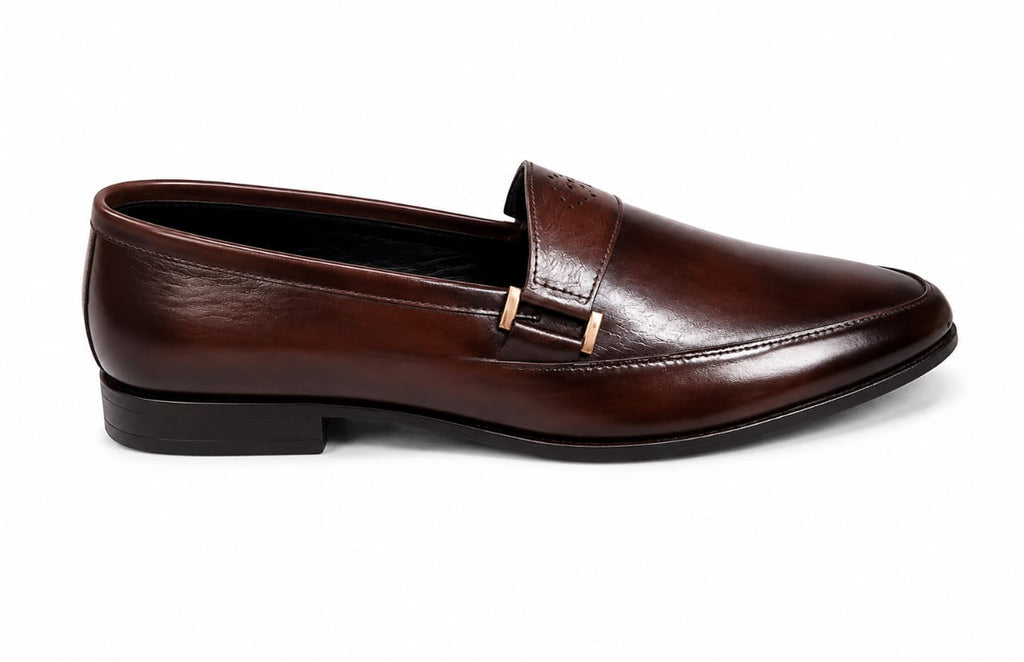 Handcrafted Brown Horsebit Leather Loafers – Premium Formal Slip-On Shoes for Men