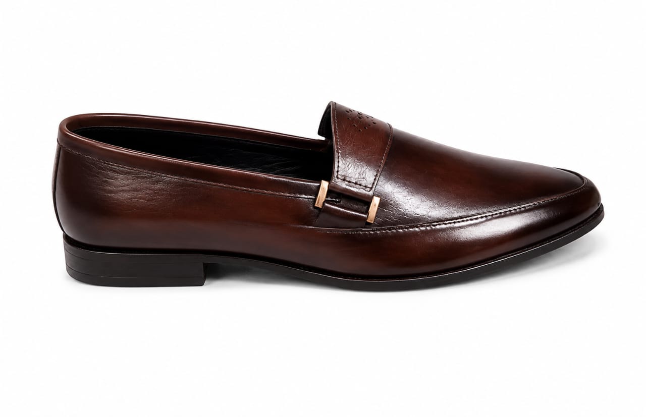 Handcrafted Brown Horsebit Leather Loafers – Premium Formal Slip-On Shoes for Men