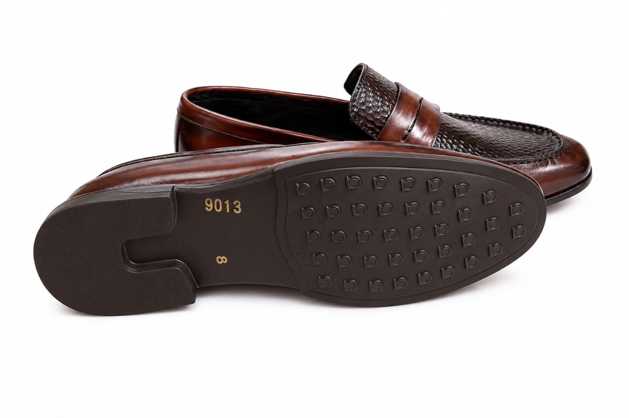 Handcrafted Brown Horsebit Leather Loafers – Premium Formal Slip-On Shoes for Men
