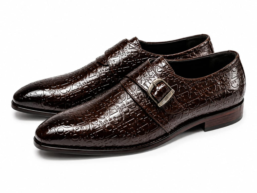 Premium Single Monk Strap Shoes – Genuine Leather (Formal Wear)