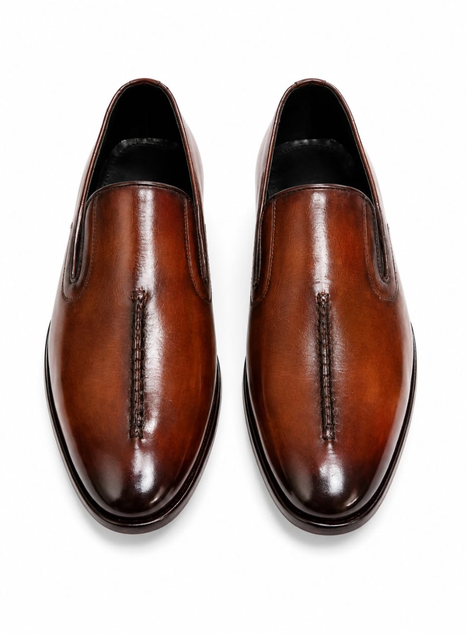 Classic Genuine Leather Loafers – Khussa Style Slip-On (Comfort Fit)