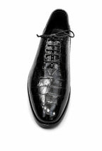 Handmade Croc Black Wholecut Oxford Shoes – Premium Genuine Leather Formal Dress Shoes