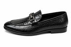 Luxury Croc-Embossed Buckle Leather Loafers – Handcrafted Premium Slip-On Shoes for Men