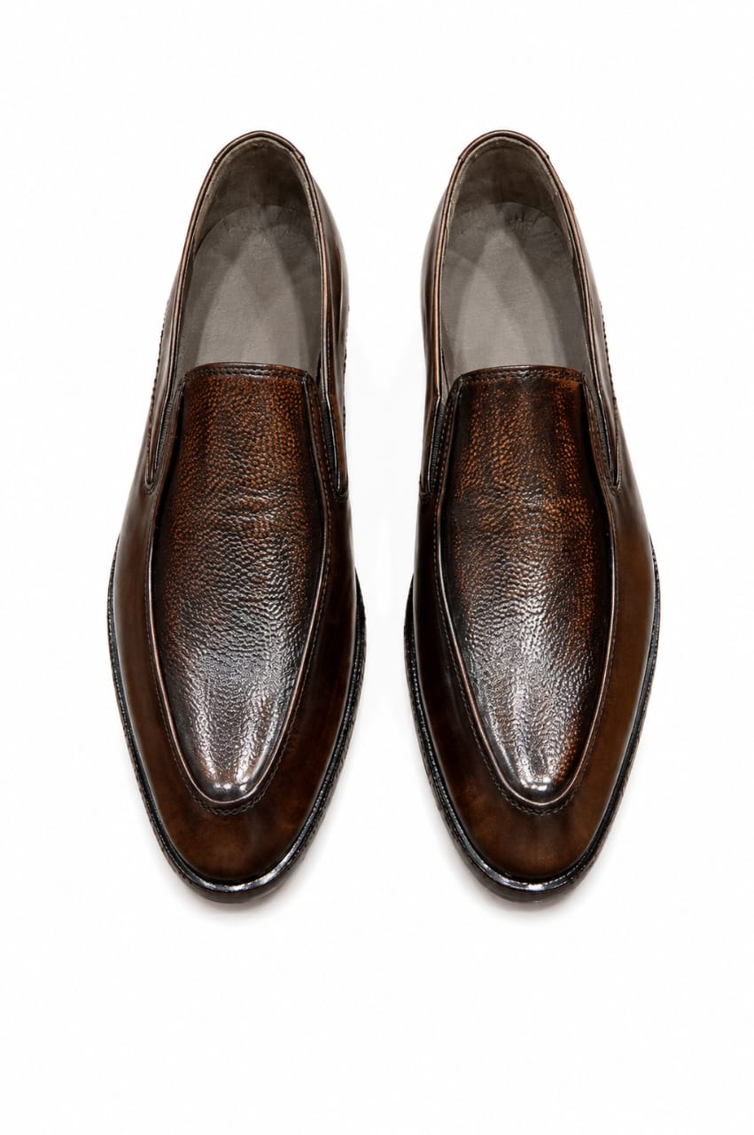 Premium Brown Crocodile Embossed Leather Loafers for Men – Handmade | TLS