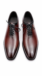 Premium Burgundy Leather Lace-Up Dress Shoes for Men – Handmade Genuine Leather | TLS