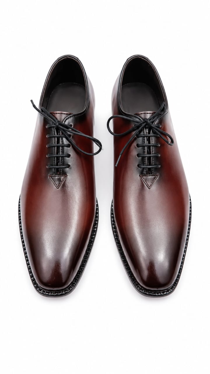 Premium Burgundy Leather Lace-Up Dress Shoes for Men – Handmade Genuine Leather | TLS
