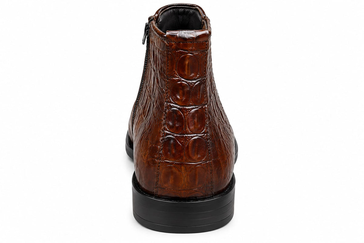 Premium Croc Leather Chelsea Boots for Men – Handmade Genuine Leather | TLS