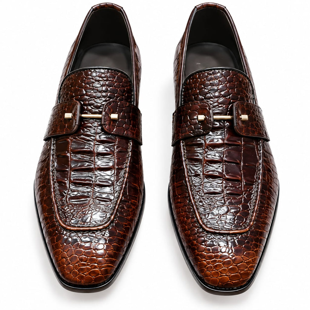 Premium Croc Leather Loafer Boots for Men – Handmade Genuine Leather | TLS