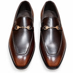 Premium Brown Mild Embossed Leather Loafers for Men – Handmade | TLS