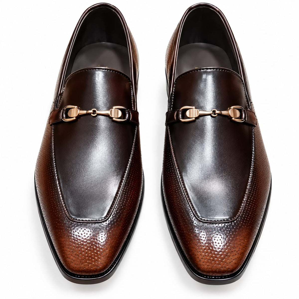 Premium Brown Mild Embossed Leather Loafers for Men – Handmade | TLS