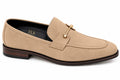 Premium Beige Suede Leather Horsebit Loafers for Men – Handmade Genuine Leather|TLS