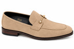 Premium Beige Suede Leather Horsebit Loafers for Men – Handmade Genuine Leather|TLS