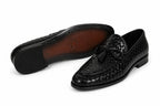 Premium Handwoven Leather Loafers – Tassel Design Slip-On (Comfort Fit)
