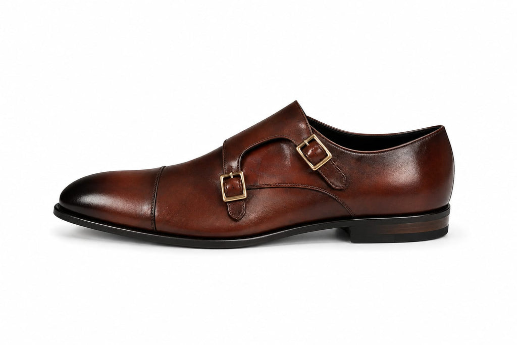 Premium Double Monk Strap Shoes – Genuine Leather (Formal Wear)