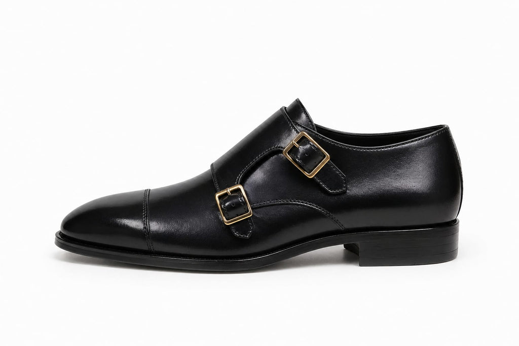 Premium Double Monk Strap Shoes – Genuine Leather (Formal Wear)
