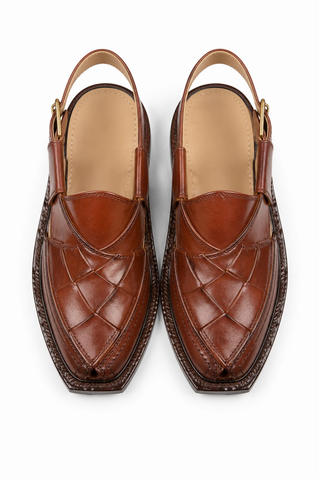 Peshawari Cut Style Narozi Chappal – Genuine Leather Double/Single Sole (Handmade)