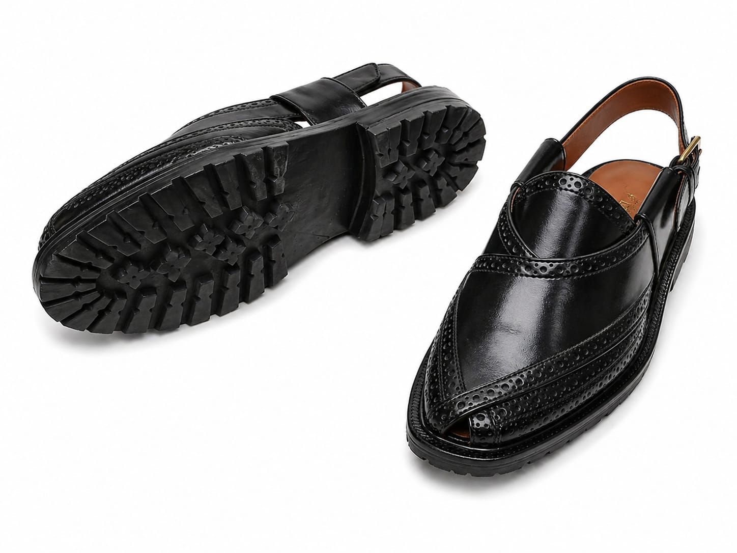 Peshawari Extra Stitch Narozi Chappal – Genuine Leather Double/Single Sole (Handmade)