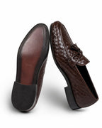 Premium Handwoven Leather Loafers – Tassel Design Slip-On (Comfort Fit)