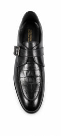 Midnight Python Leather  Monk Strap Shoes – Genuine Leather (Formal Wear)