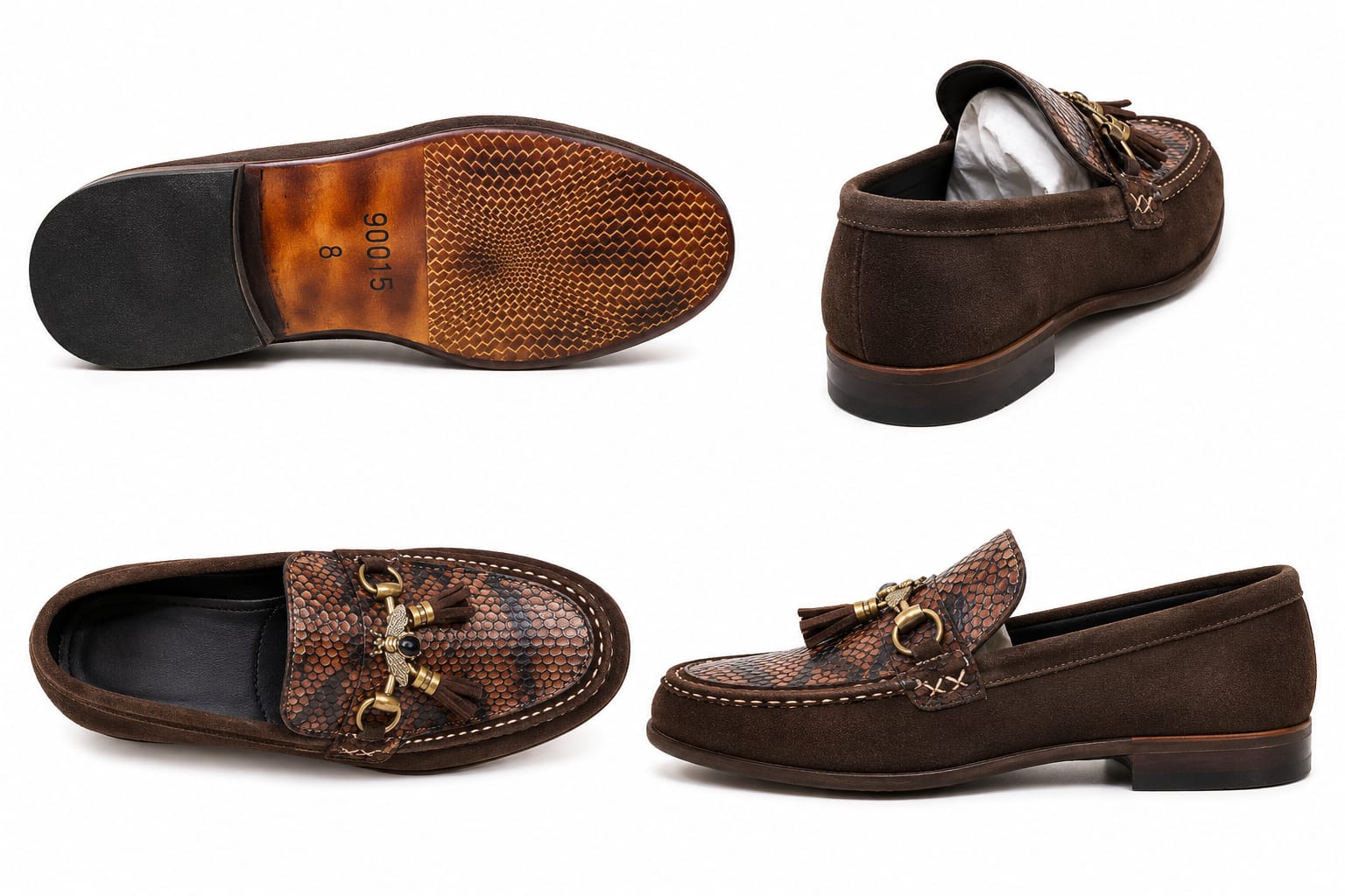 Luxury Bee Tassel Suede Loafers – Premium Handcrafted Slip-On Shoes for Men