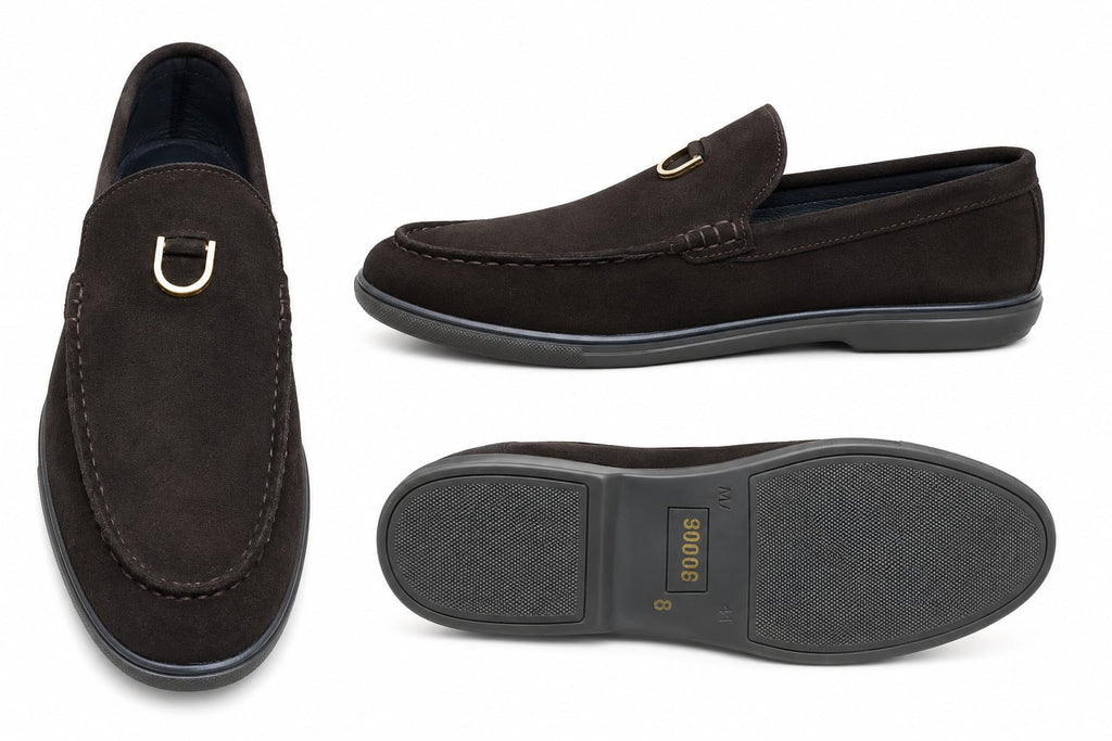 Premium Olive Suede Driving Loafers – Handcrafted Casual Slip-On Shoes for Men