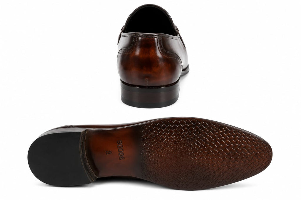 Handcrafted Brown Horsebit Leather Loafers – Premium Formal Slip-On Shoes for Men