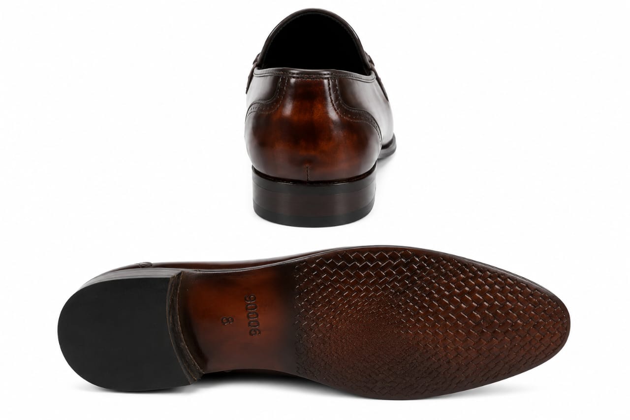 Handcrafted Brown Horsebit Leather Loafers – Premium Formal Slip-On Shoes for Men