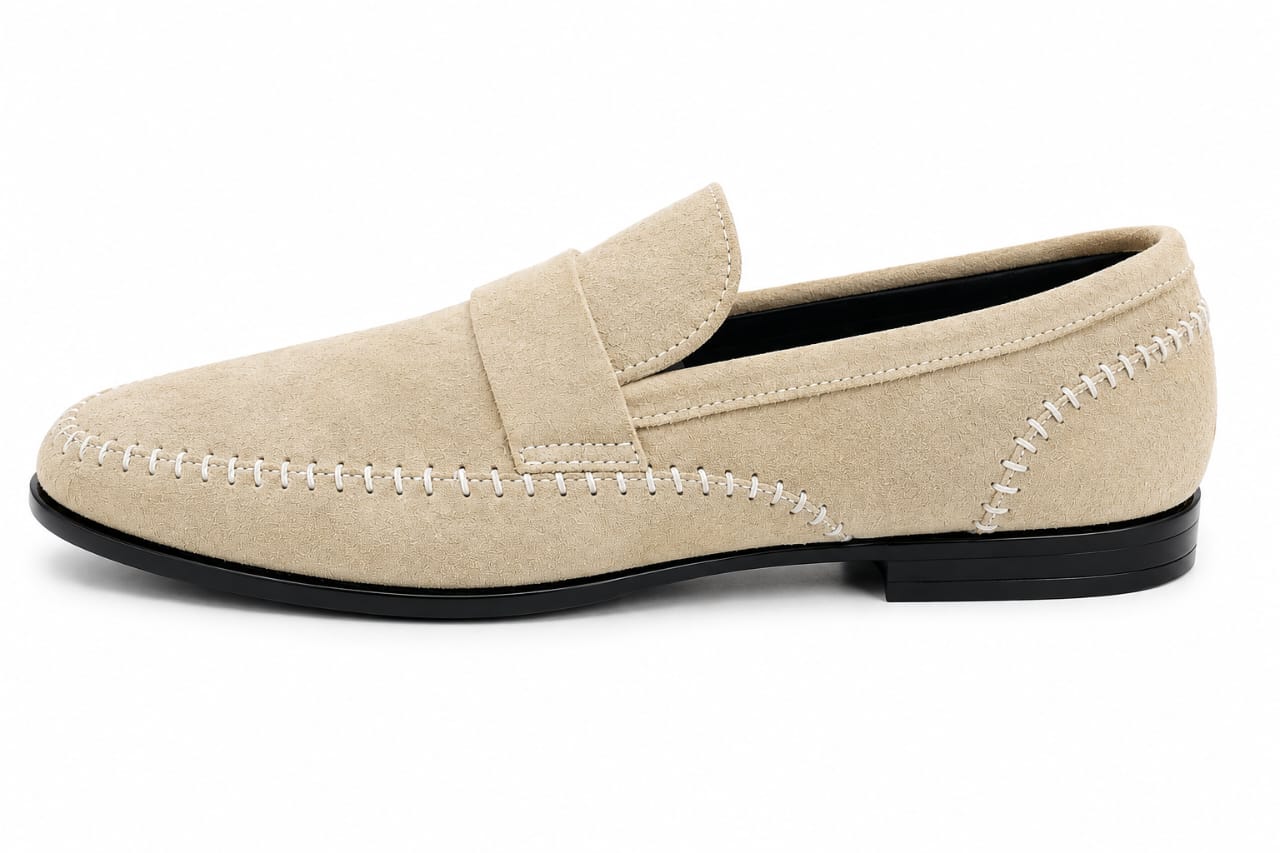 Premium Tan Suede Driving Loafers – Handcrafted Casual Slip-On Shoes for Men