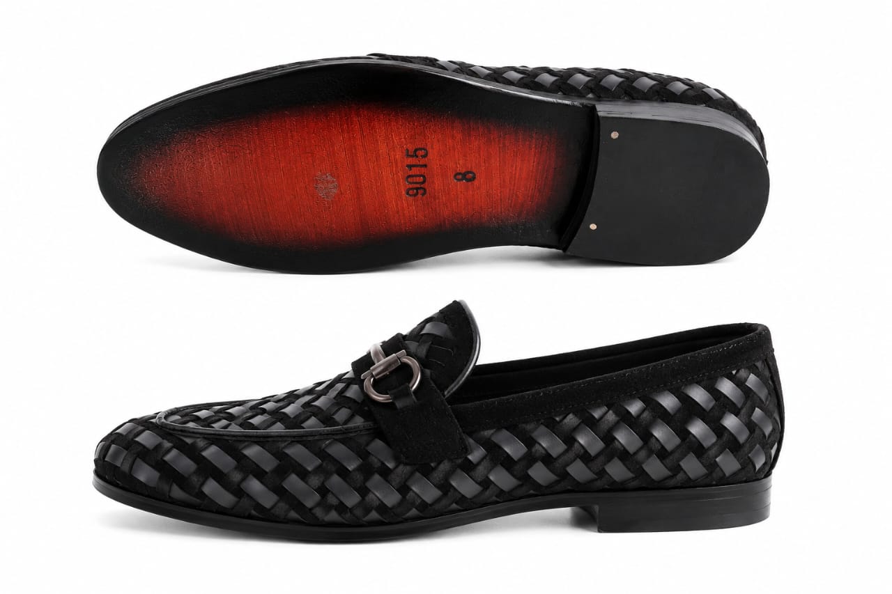 Premium Handwoven Suede Leather Loafers – Tassel Design Slip-On (Comfort Fit)