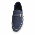 Premium Denim Blue Suede Driving Loafers – Handcrafted Casual Slip-On Shoes for Men