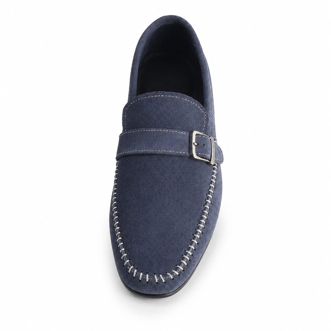 Premium Denim Blue Suede Driving Loafers – Handcrafted Casual Slip-On Shoes for Men
