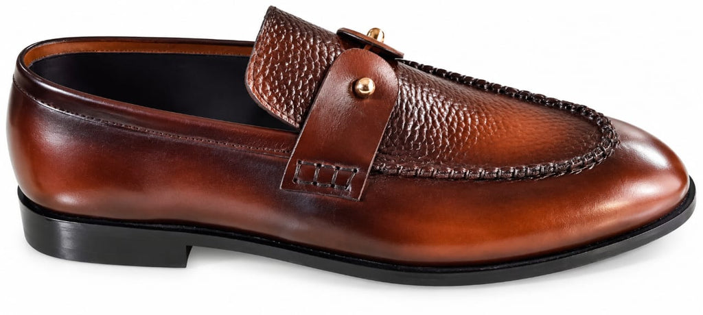 Premium Brown Leather Horsebit Loafers for Men – Handmade Genuine Leather|TLS