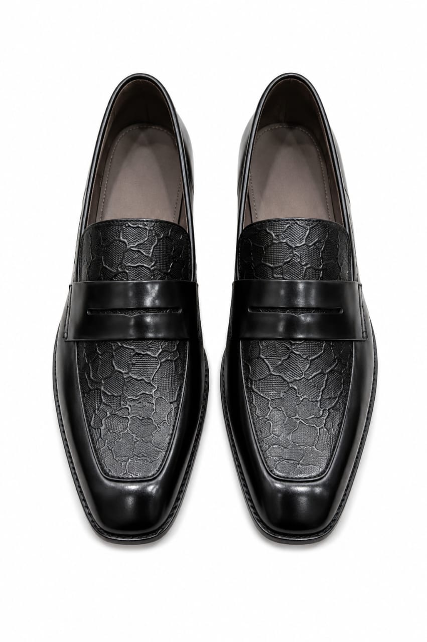 Premium  Embossed Leather Penny Loafers for Men – Handmade Genuine Leather | TLS