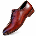 Premium Plain Toe Oxford Shoes – 100% Genuine Full Grain Leather (Leather Sole)