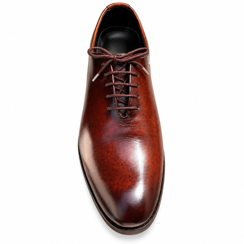 Premium Plain Toe Oxford Shoes – 100% Genuine Full Grain Leather (Leather Sole)