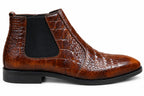 Premium Croc Leather Chelsea Boots for Men – Handmade Genuine Leather | TLS