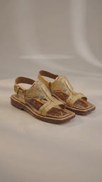 Peshawari Tilla Karhai Chappal – Gold & Silver Embroidery (Premium Handmade)