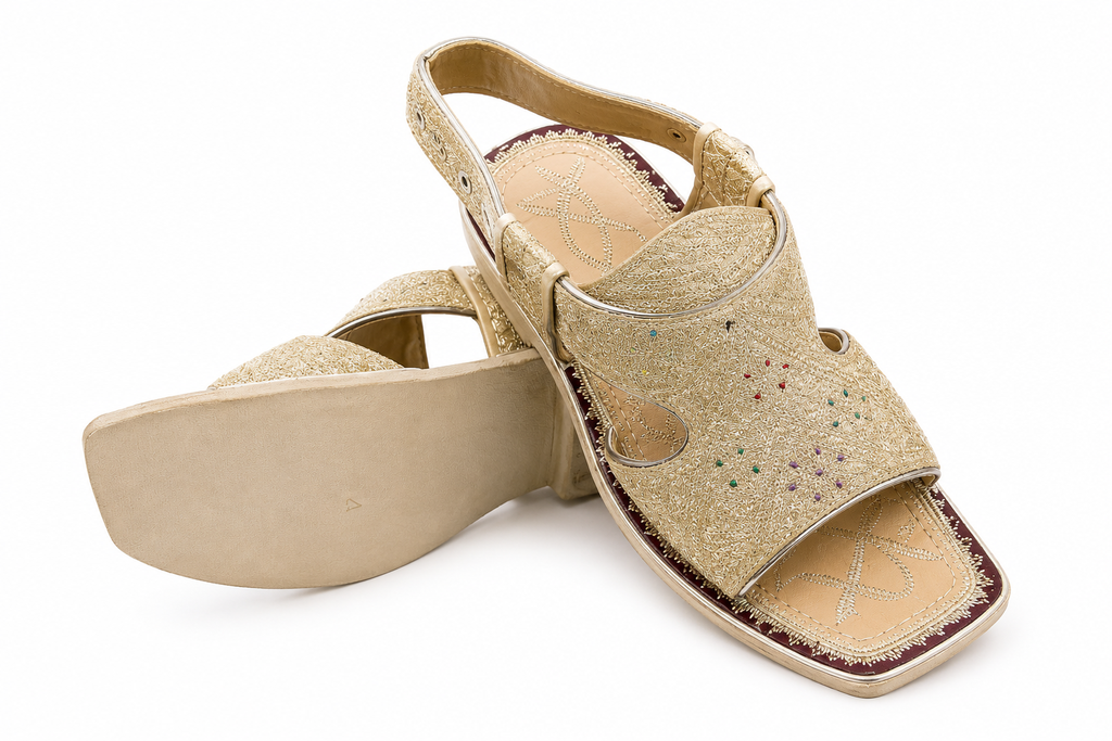 Fancy Peshawari Tilla Kheri – Handmade Traditional Leather Sandal